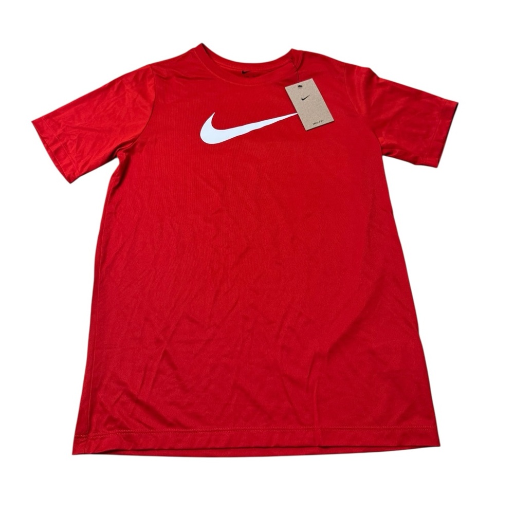 Nike | Kids Red Short Sleeve Tee with White Swoosh New With Tags For NWT